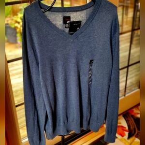 JF J. Ferrar Soft Touch Cotton V-neck Long Slv Pullover Sz. XL Sweater